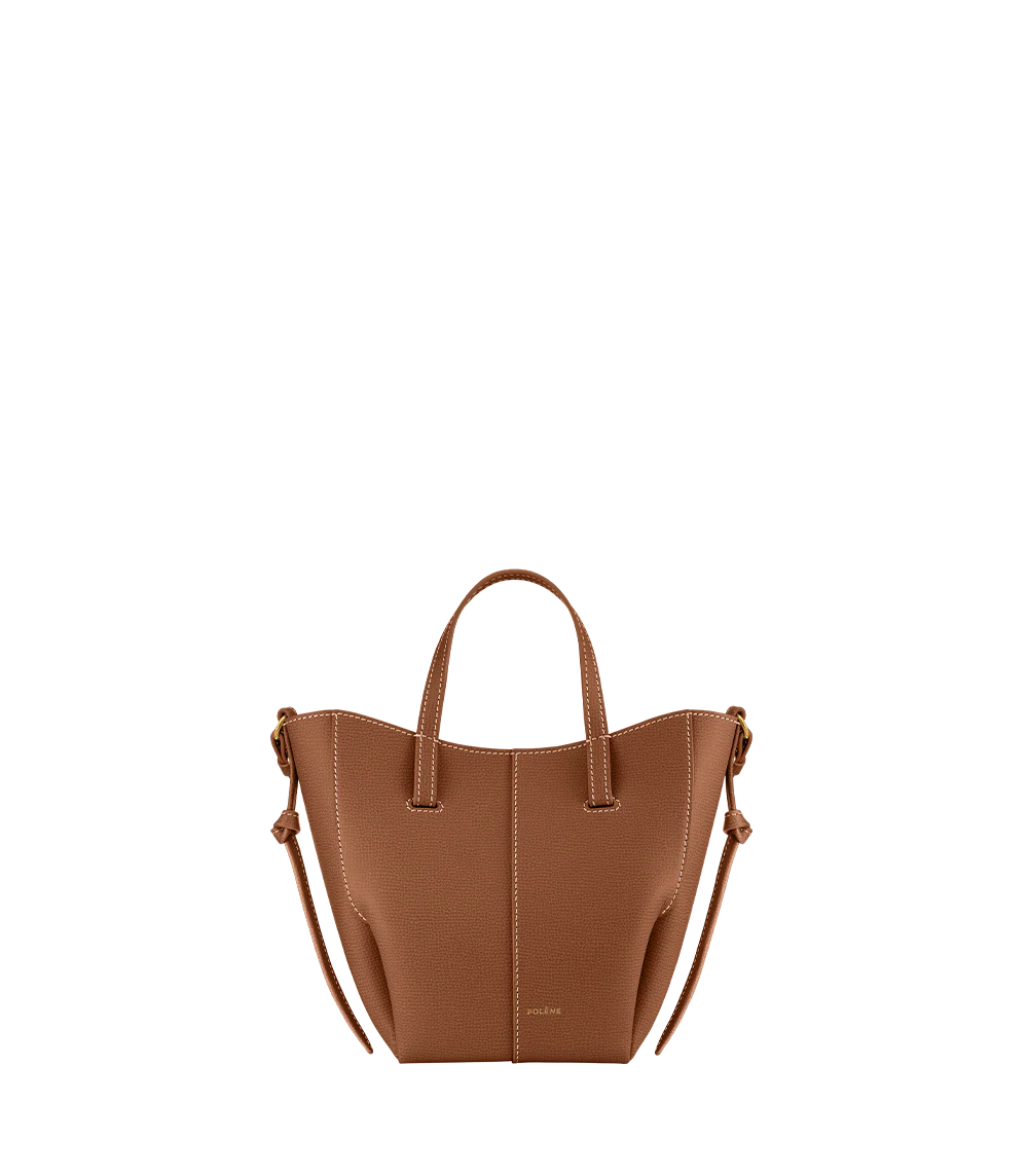 Cyme Tote Nano - Camel Genarbtes Leder