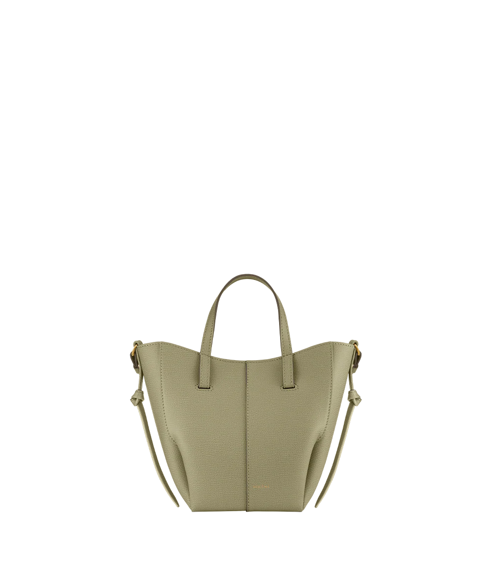 Cyme Tote Nano - Lindgrün Genarbtes Leder