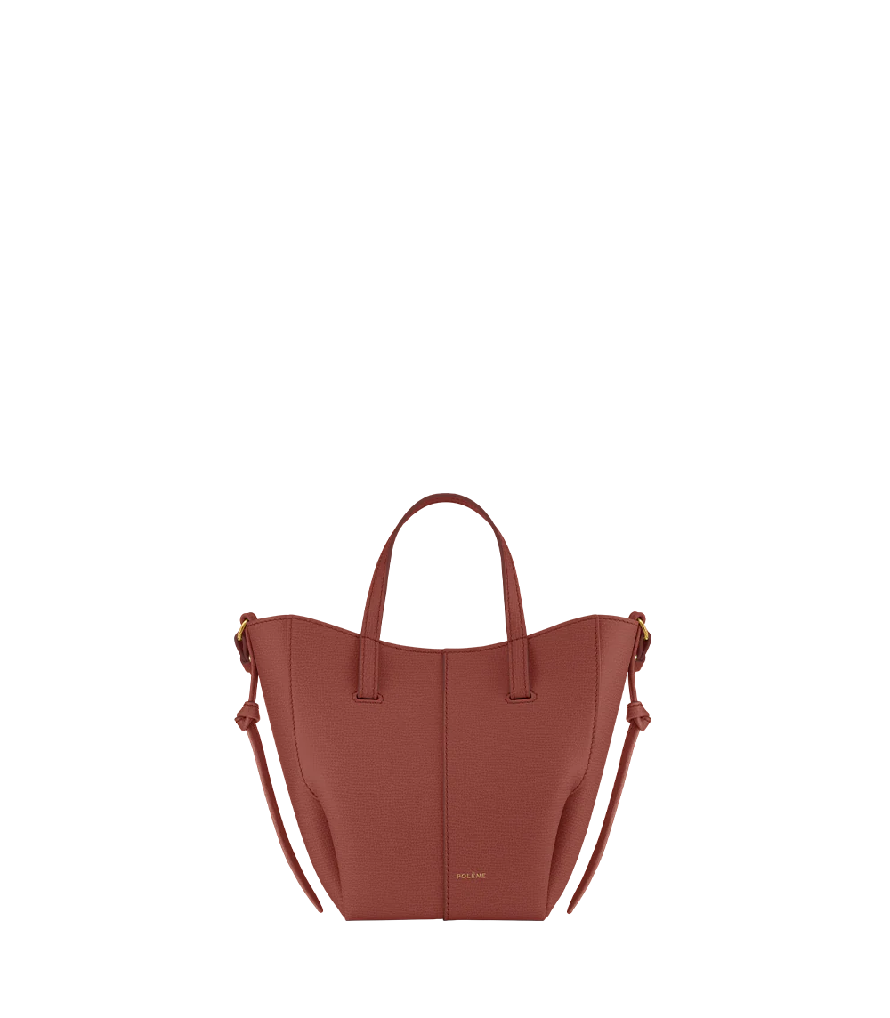 Cyme Tote Nano - Terracotta Genarbtes Leder