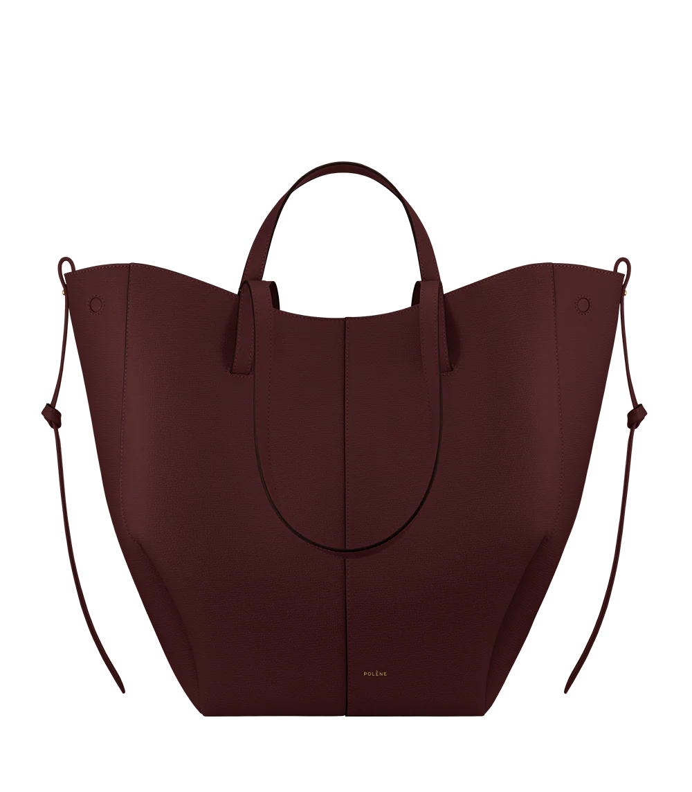 Cyme Tote - Schwarze Kirsche Genarbtes Leder