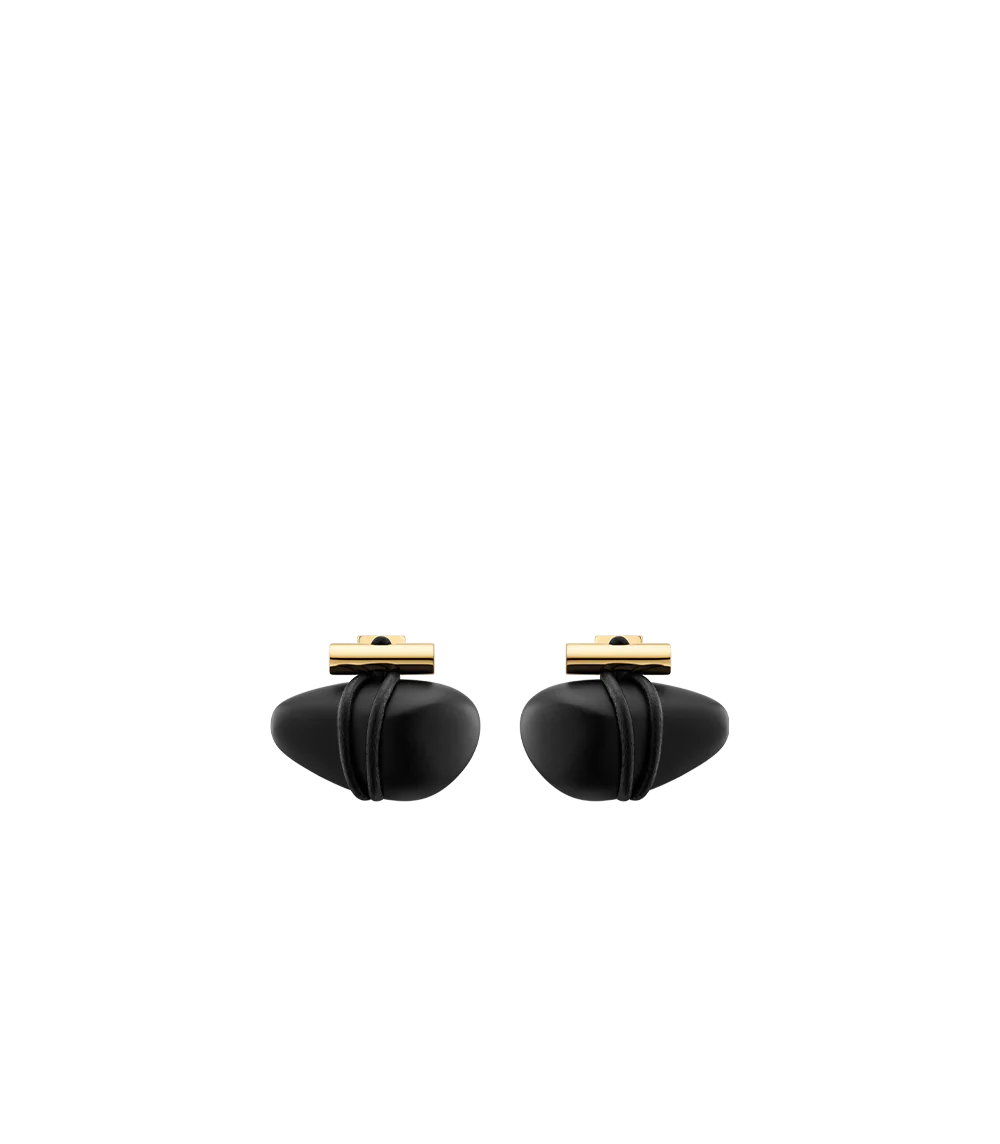 Ohrstecker Téré - Marmor Schwarz